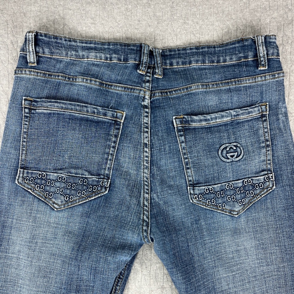 Vintage Gucci Arkansas Jeans Women 36/33X29 Blue medium wash Made in Italy - Picture 10 of 13